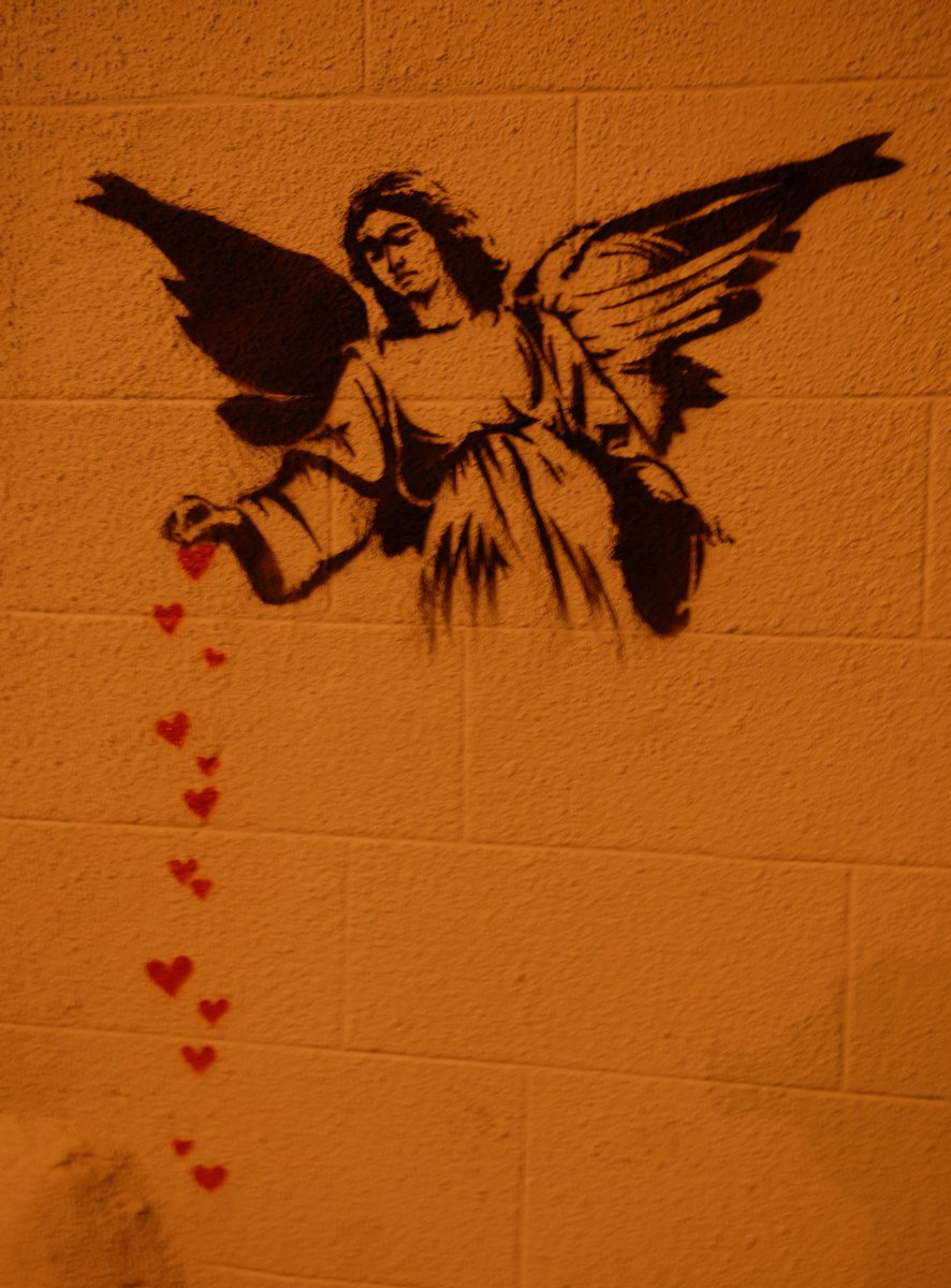 Angel and hearts