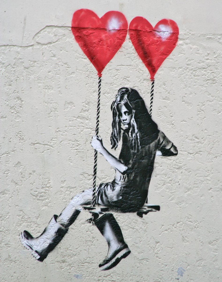 Girl with hearts