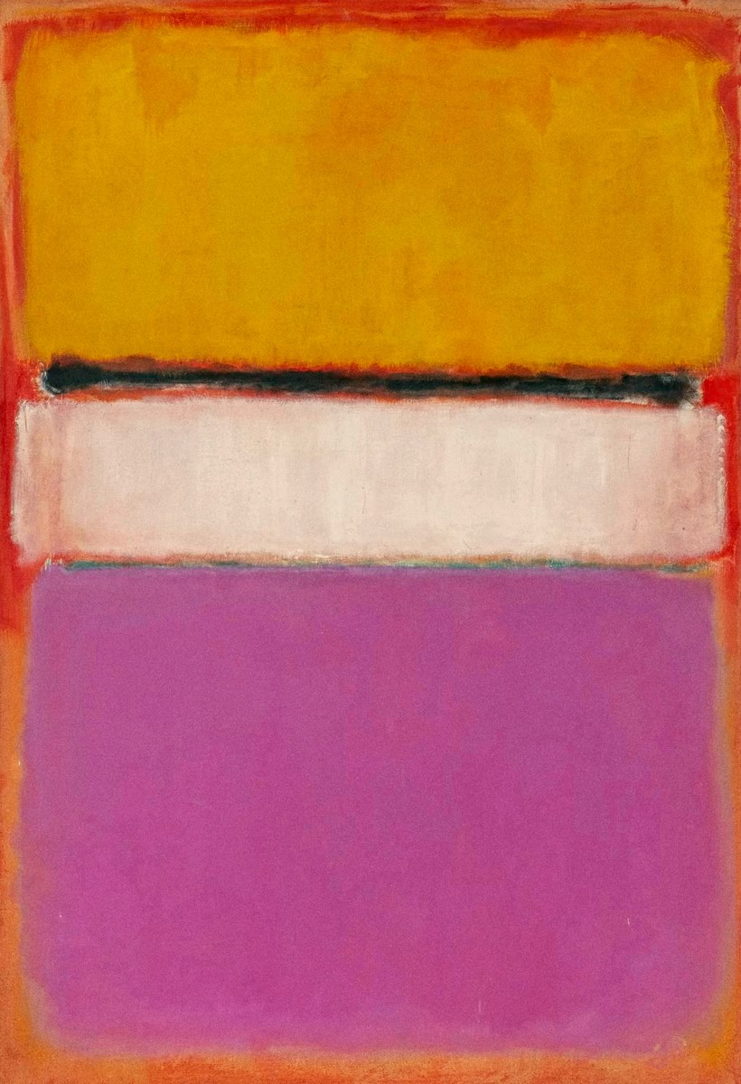 White Center (Yellow, Pink and Lavender on Rose)