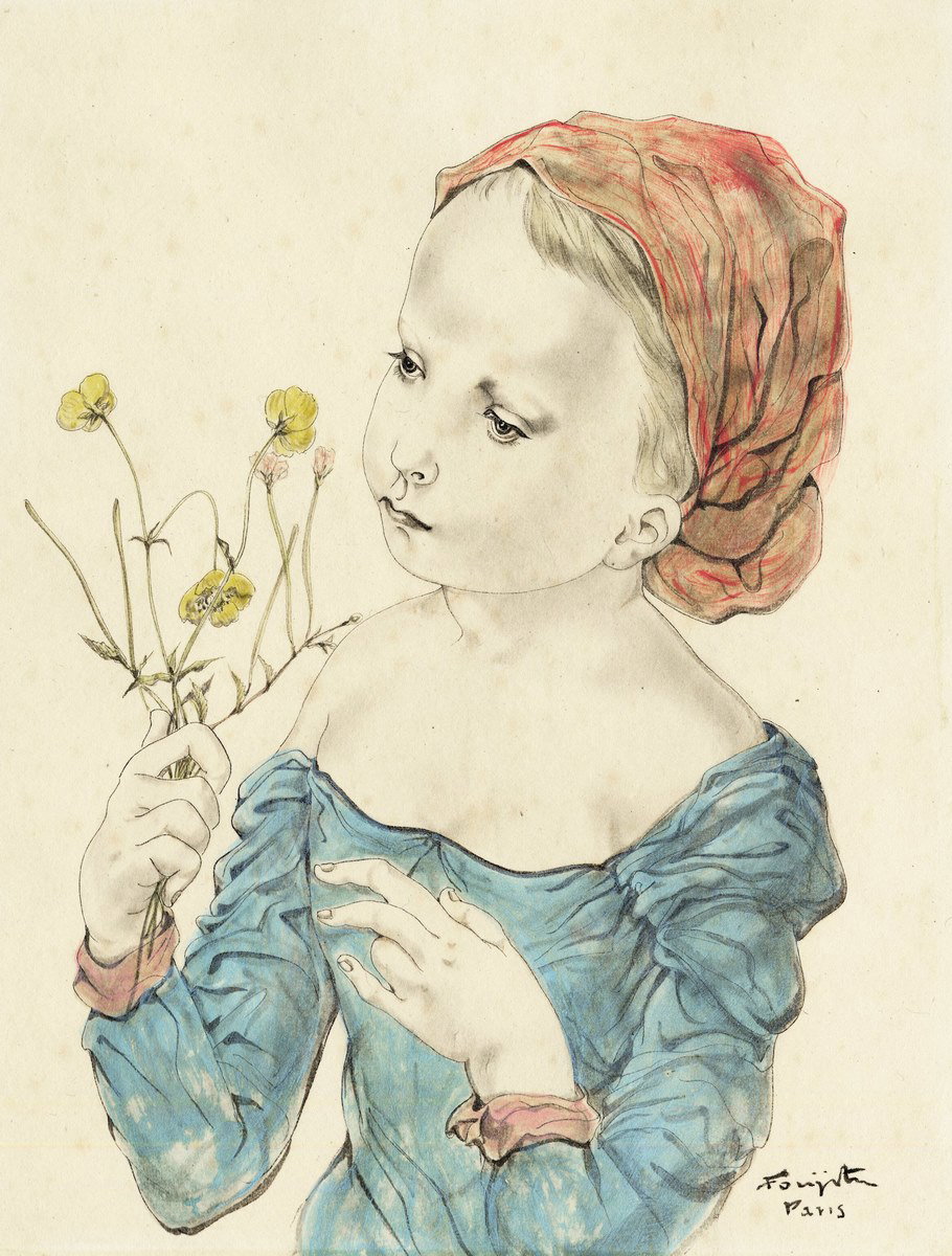 Girl (51) - Young girl holding three buttercups