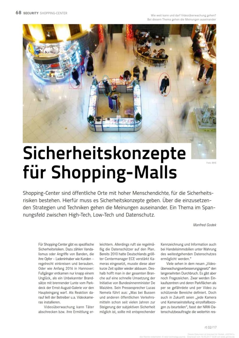 Sicherheitskonzepte für Shopping-Malls