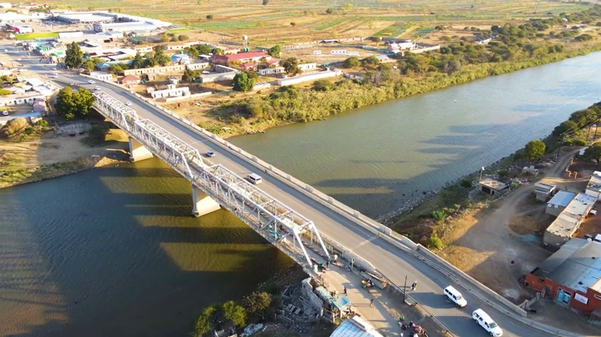 A birds eye-view of refurbished  Tugela Ferry bridge on R33