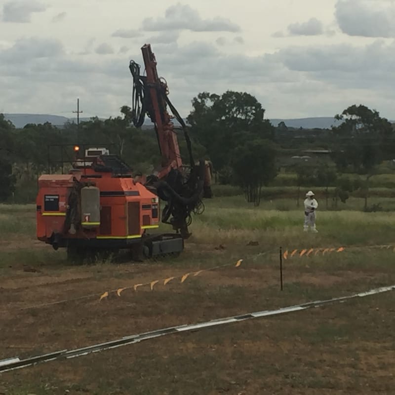 Solar Farm Pre Drilling For Piling.