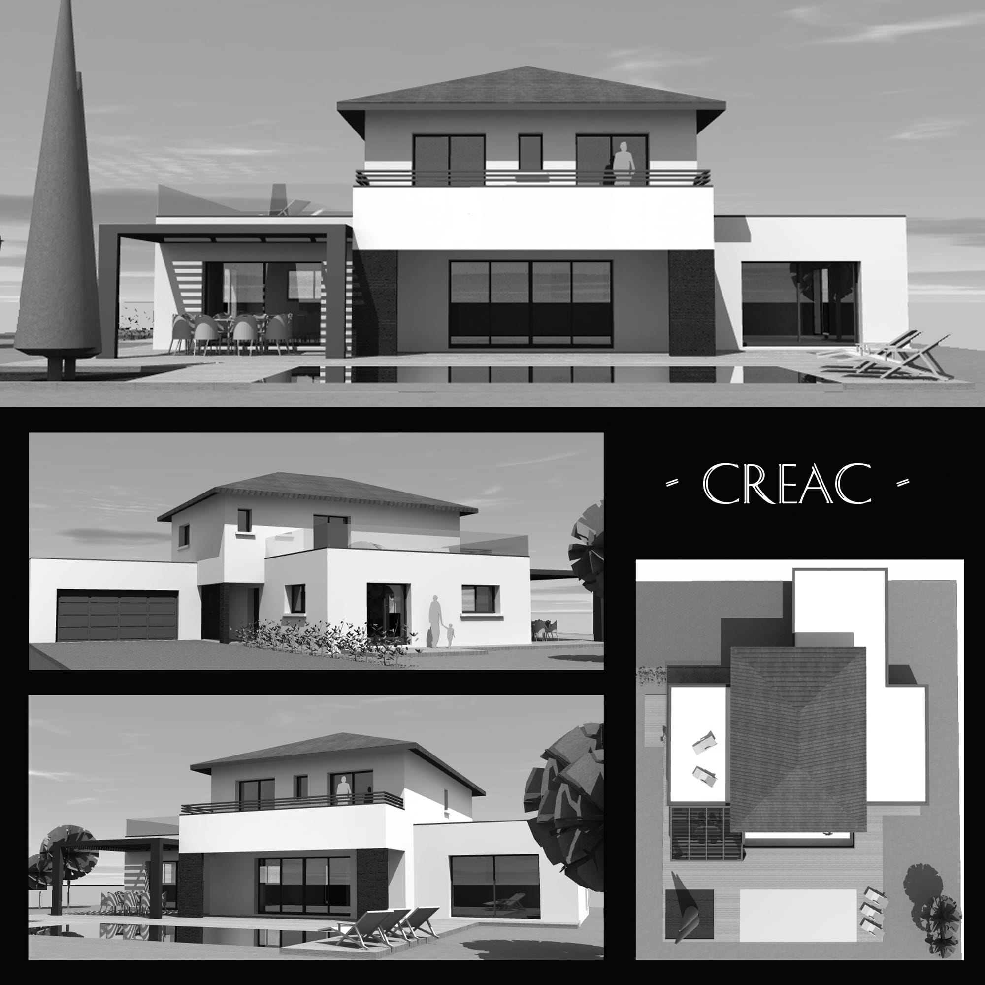 construction d'une villa avec garage piscine et poolhouse dans l'Ain