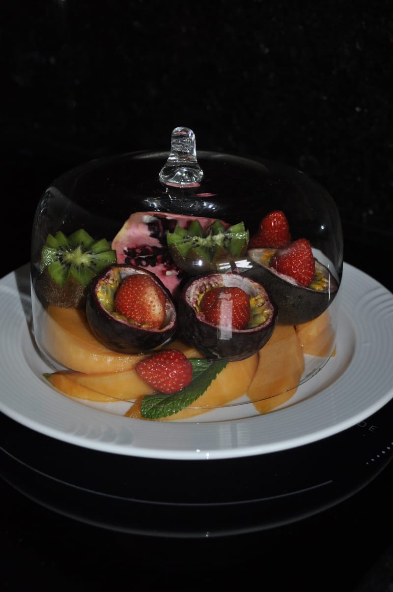 Les assiettes de fruits de saison.