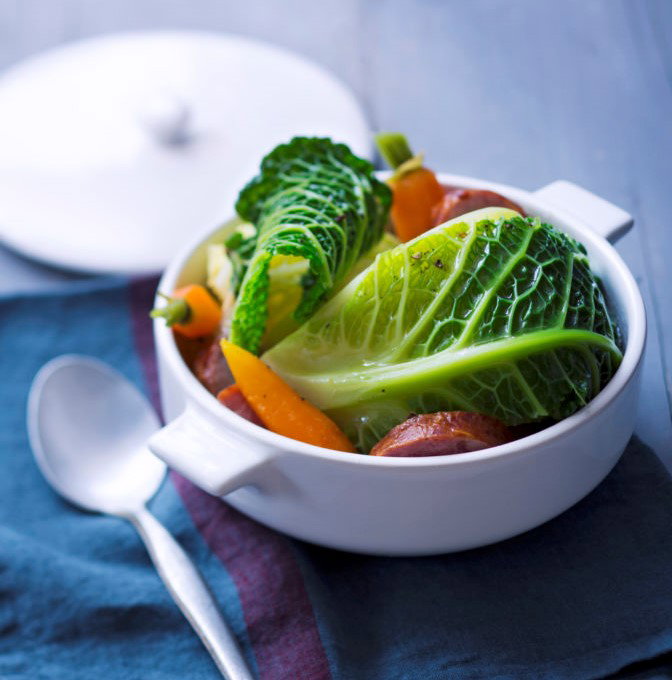 Grünkohleintopf und Morteau-Wurst