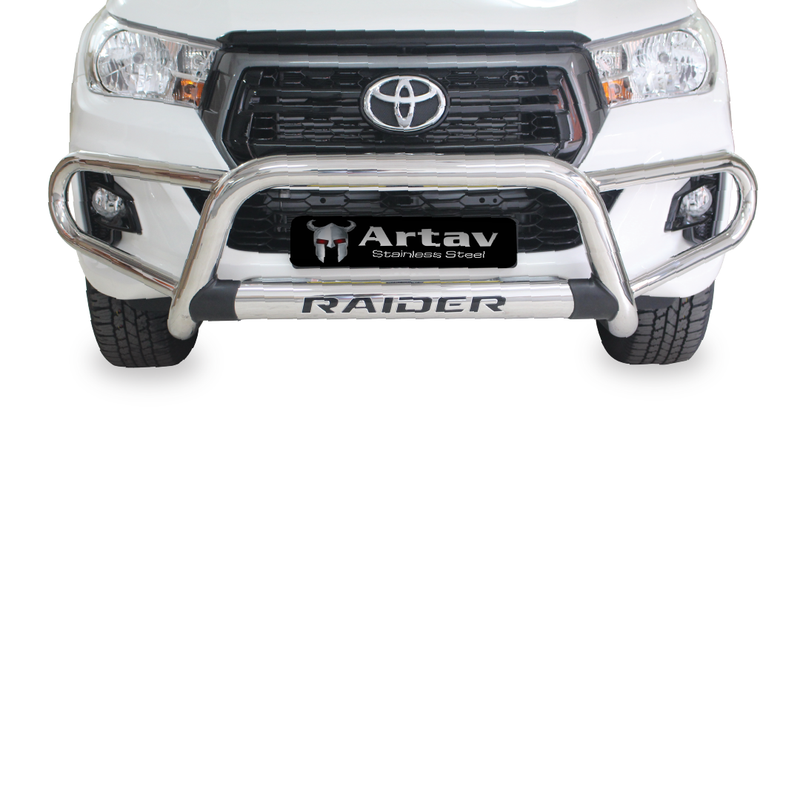 Toyota Hilux Raider Stainless Steel Nudge Bar Silver/Black - TOWRITE