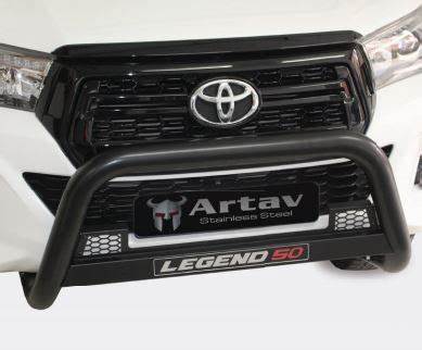 Toyota Hilux Legend/50 Stainless Steel Nudge Bar Silver/Black - TOWRITE