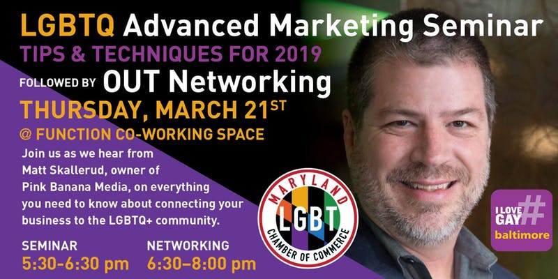 Join me at a great networker on March 21st! Baltimore LGBT marketing advanced tips