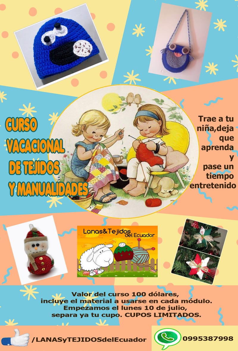 CURSO VACACIONAL DE TEJIDOS Y MANUALIDADES