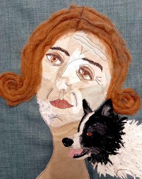 Seld portrait with Collie   NOT FOR SALE