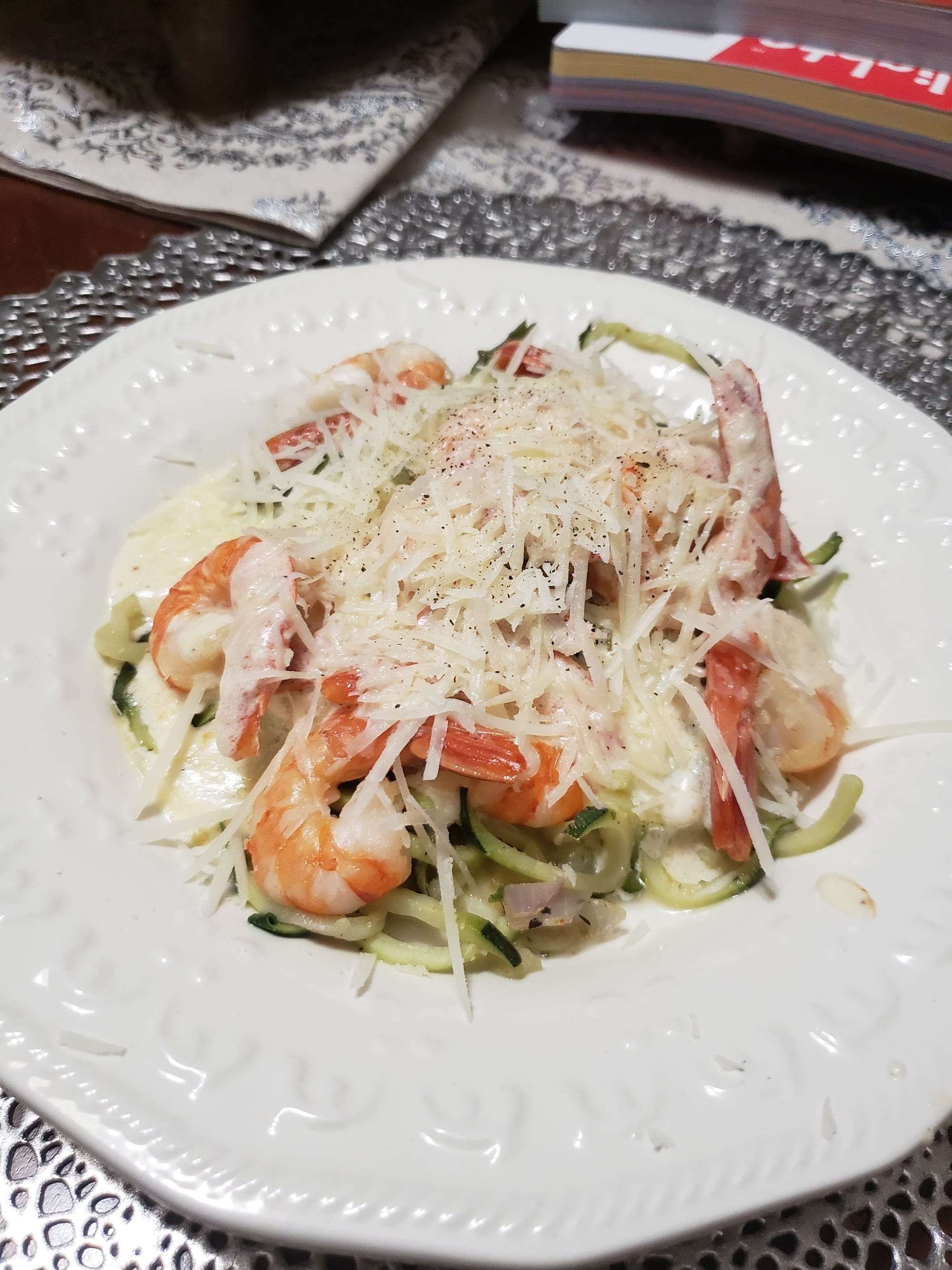 Shrimp Alfredo Zoodles