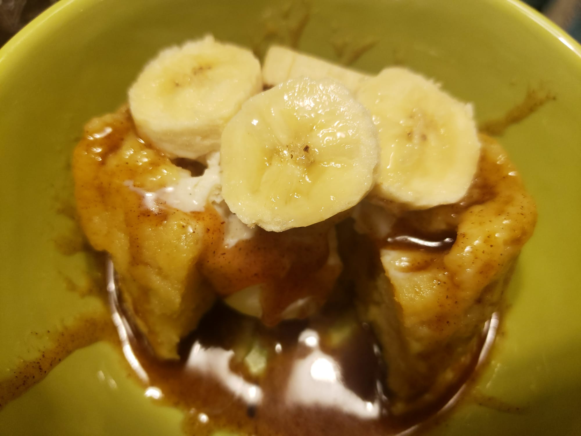 Keto Banana Foster mug cake