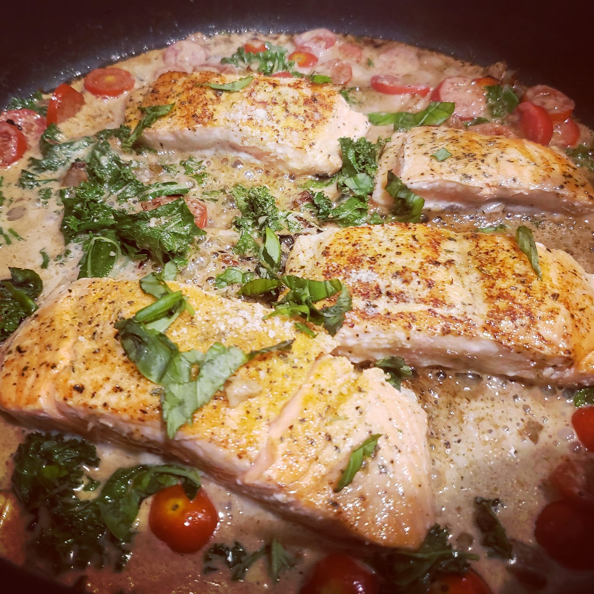 Keto Tuscan Salmon