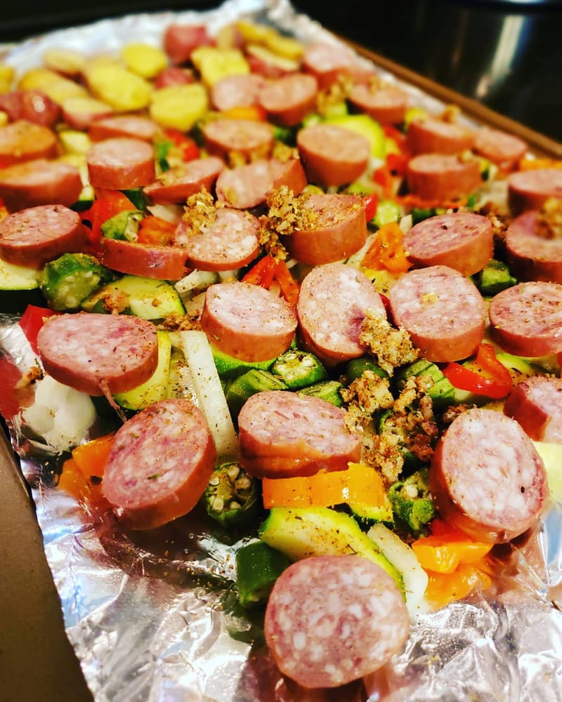 Keto Sausage Veggie Bake