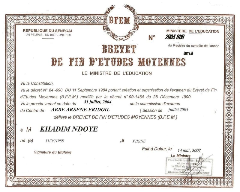 Résultats BFEM et élèves primés