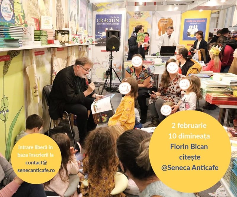 Florin Bican reads children at Seneca Anticafe SOLD OUT