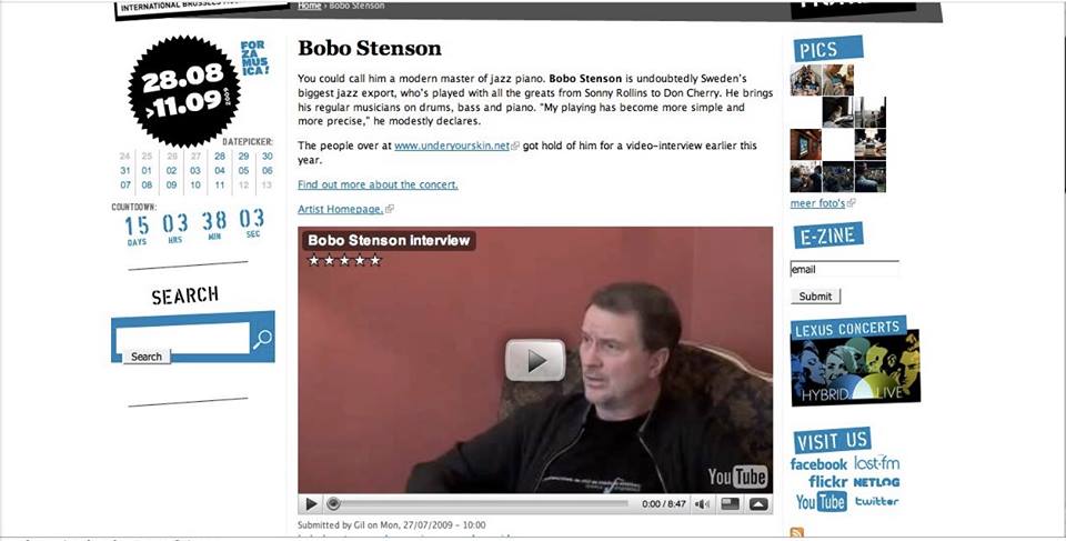 Bobo Stenson interview at Klara fest site