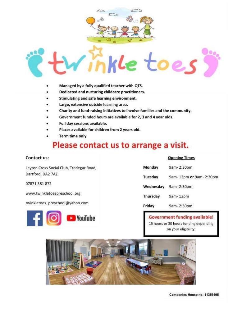 Twinkle Toes - places available from children age 2 upwards