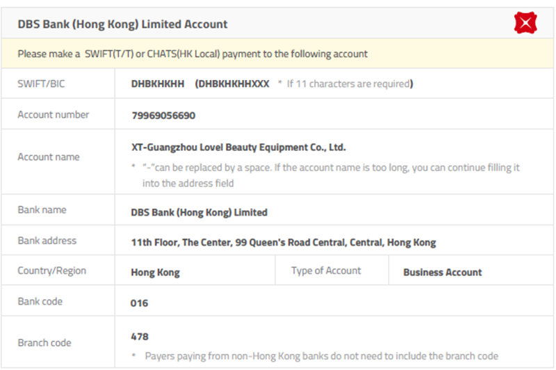 Hongkong Bank Account