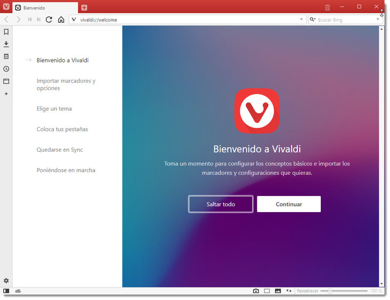 Vivaldi, navegador y cuenta de correo