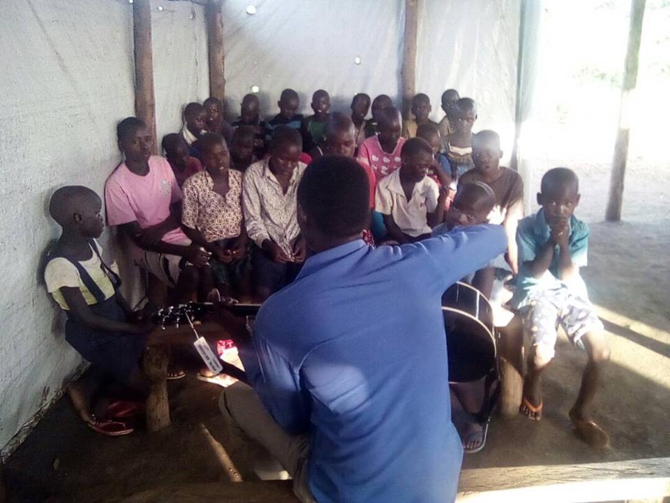 Seme Ludanga Training the children in Camp