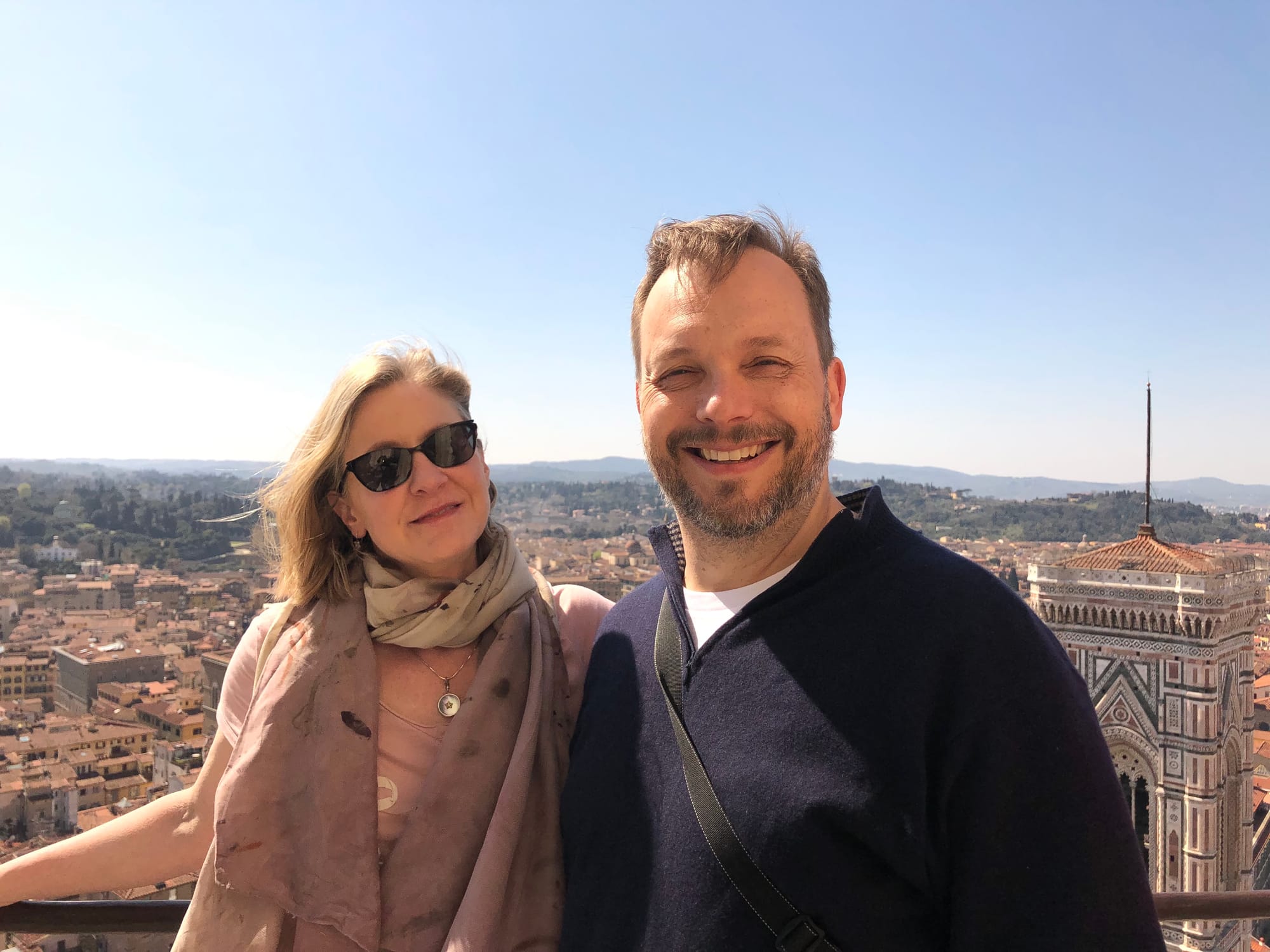 Carolyn and Greg! Yay! at the top of the Duomo