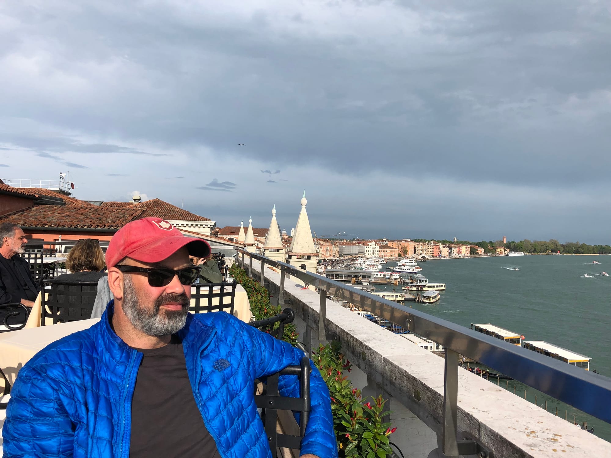 Continuing our fancy hotels tour - roof of the Danieli with a view of the harbour