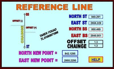 فايل اكسيل لحساب احداثيات الReference Line