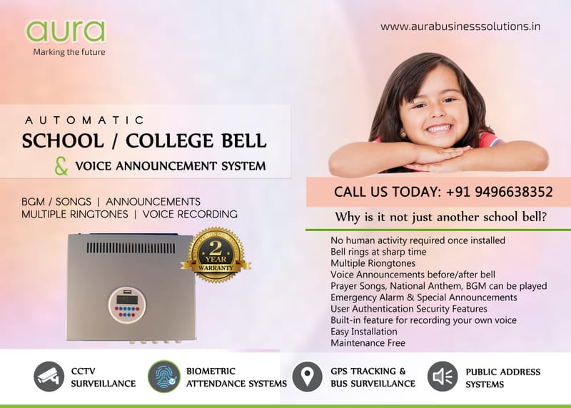 AUTOMATIC SCHOOL BELL WITH VOICE ANNOUNCEMENT