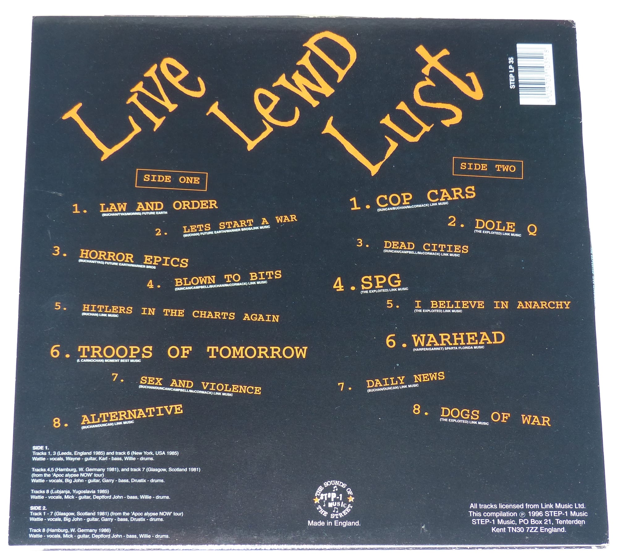Live Lewd Lust - step lp 35