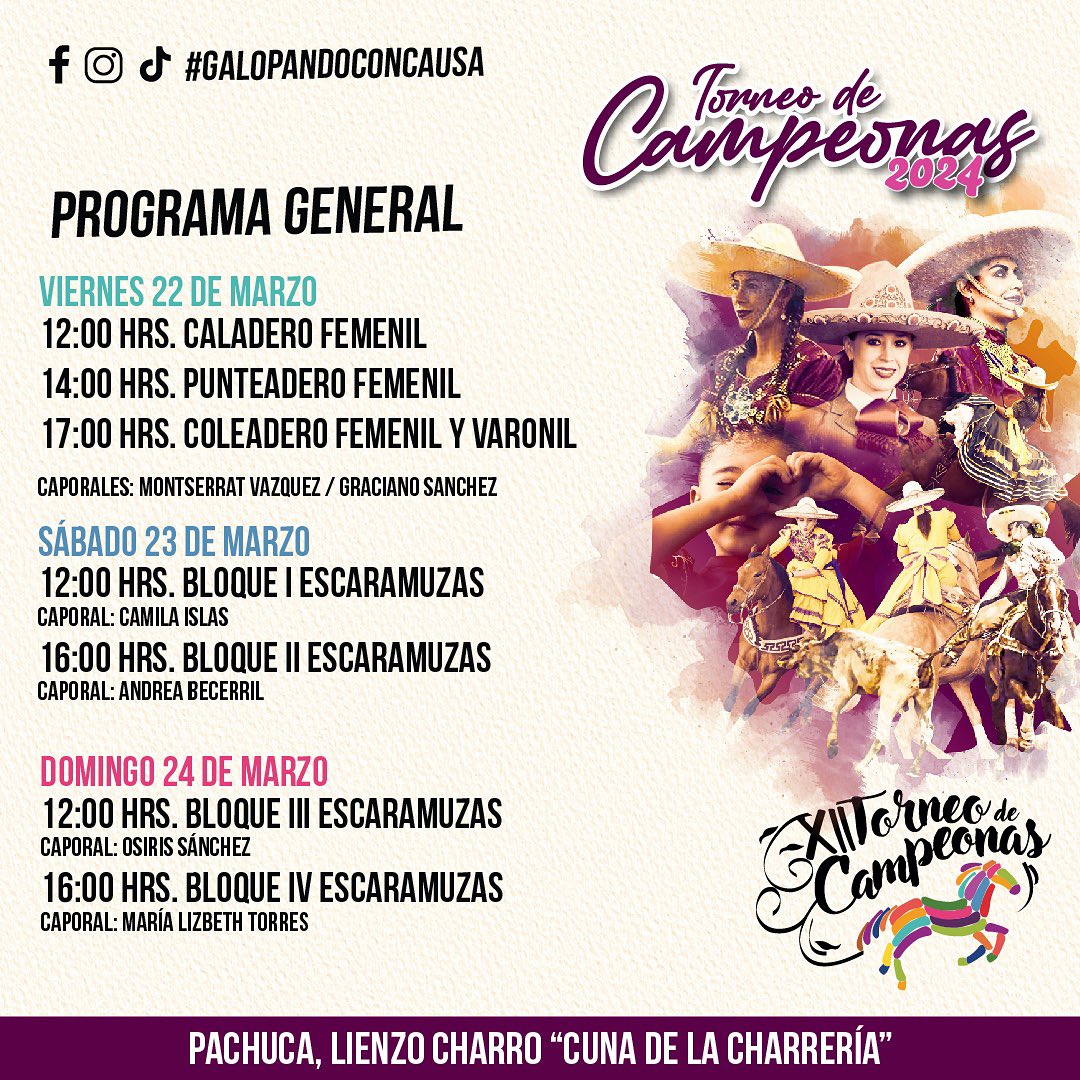 Programa de competencias XII Torneo de Campeonas