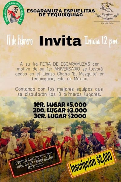 Convocan Escaramuza Espuelitas de Tequixquiac. 1er. Aniversario.