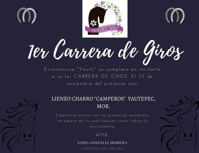 Convocatoria carrera de giros en Morelos.
