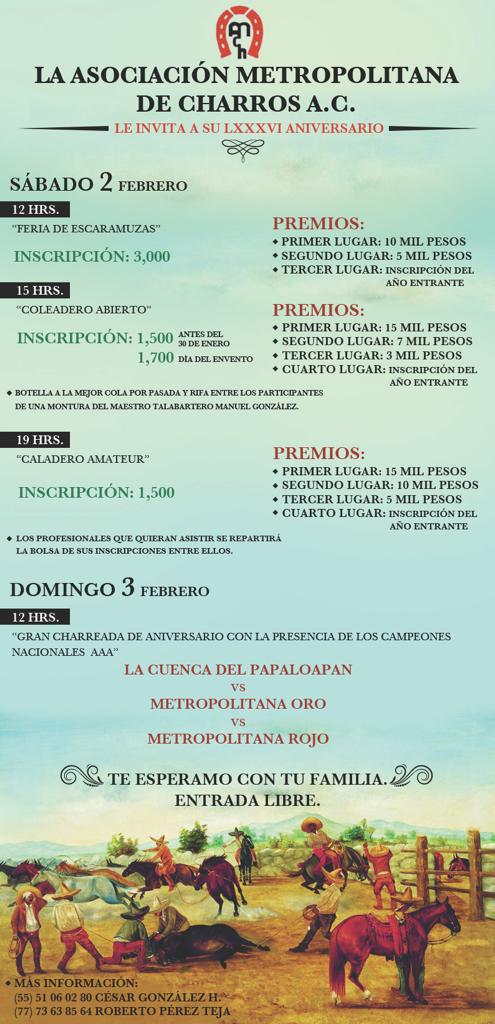 Convocatoria para la feria de Escaramuzas en la Metropolitana de Charros