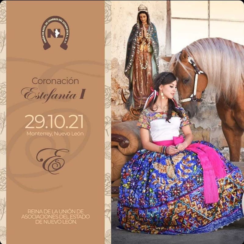 Invitación a la Coronación de Estefanía I. Reina de la Unión de Charros de Nuevo León