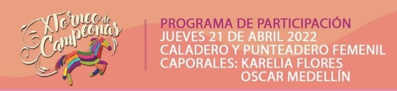 Programa de participación X Torneo de Campeonas