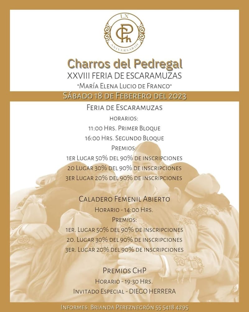 Convocatoria Feria de Escaramuzas y Caladero femenil LX Aniversario Charros del Pedregal