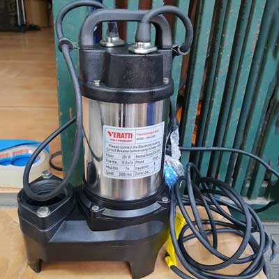MÁY BƠM CHÌM NƯỚC THẢI VERATTI (200W-NHỰA,INOX)