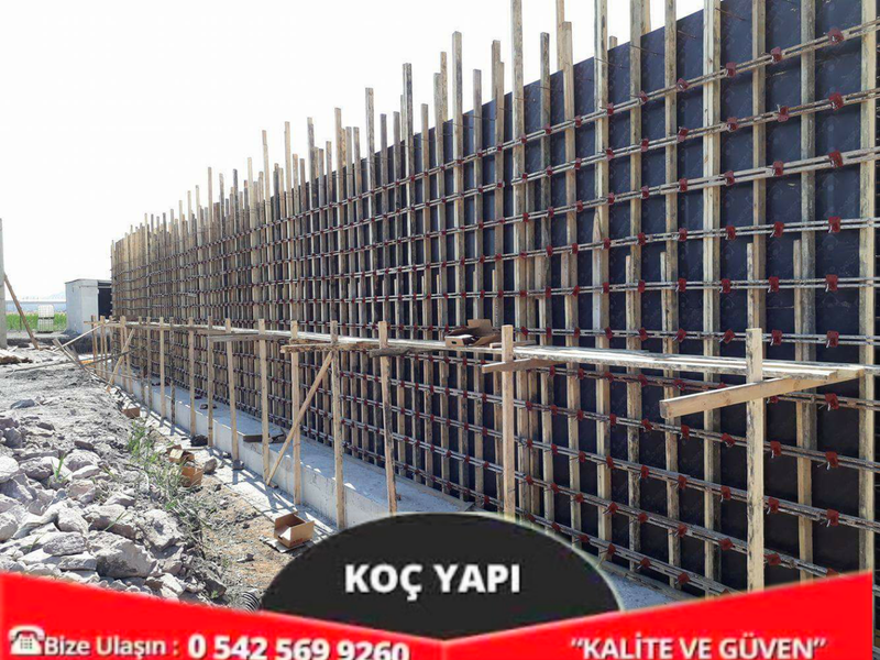 Betonarme perde ve bahçe duvarı