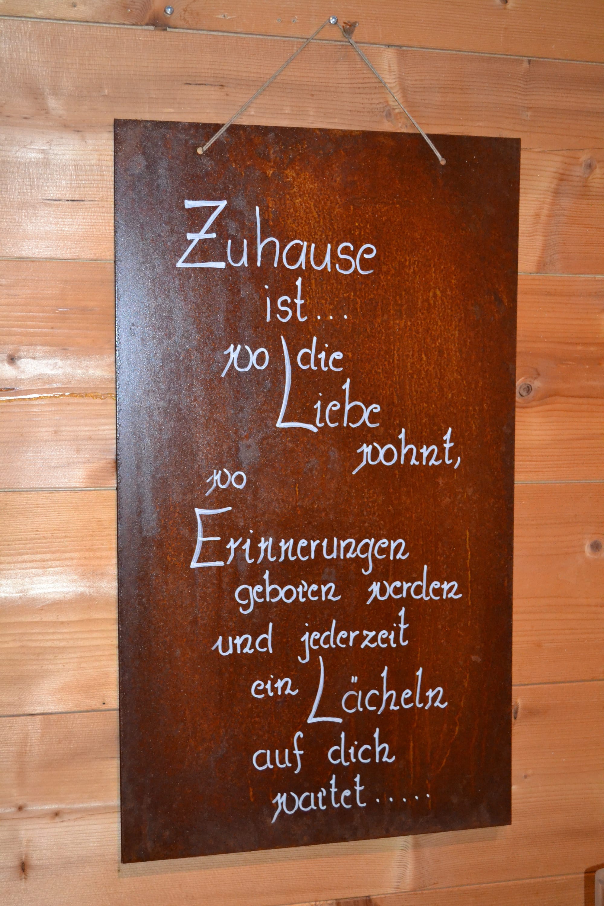 Schild mit Spruch