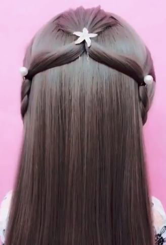 צמות משולבות עם שיער אסוף לאחור