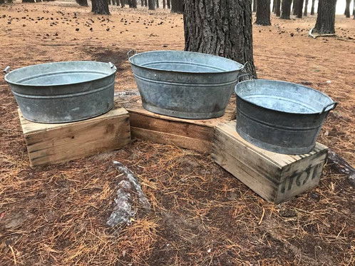 Galvanised drinks tubs