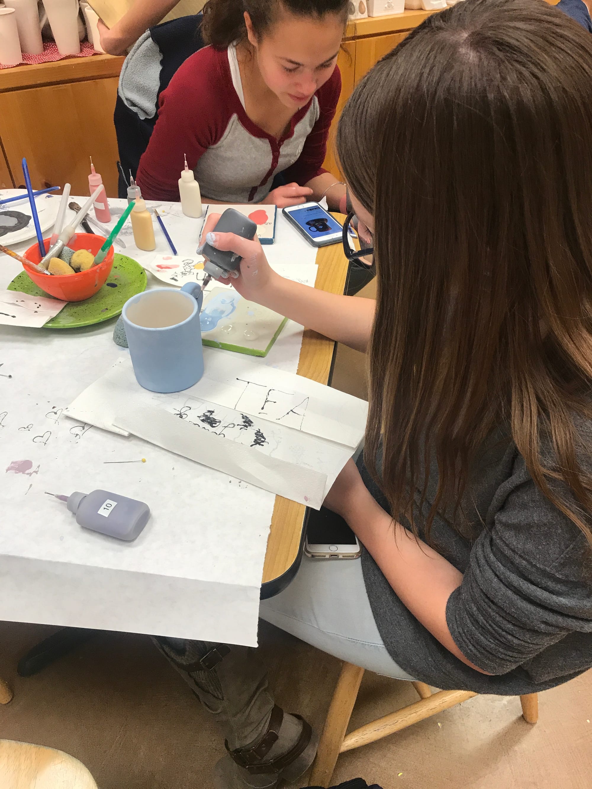 We had fun at another team building activity at Color-Me-Mine. The manager of the franchise presented on the business side of Color-Me-Mine.