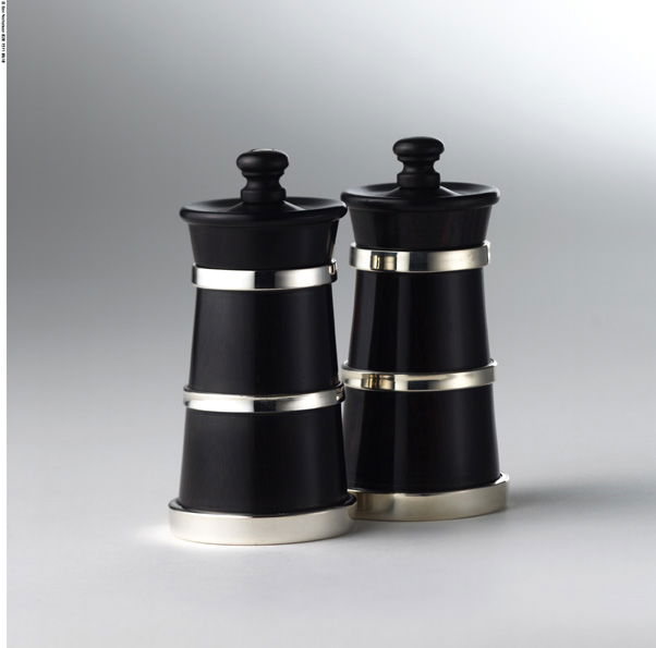 Blackwood & silver churn salt & pepper grinders