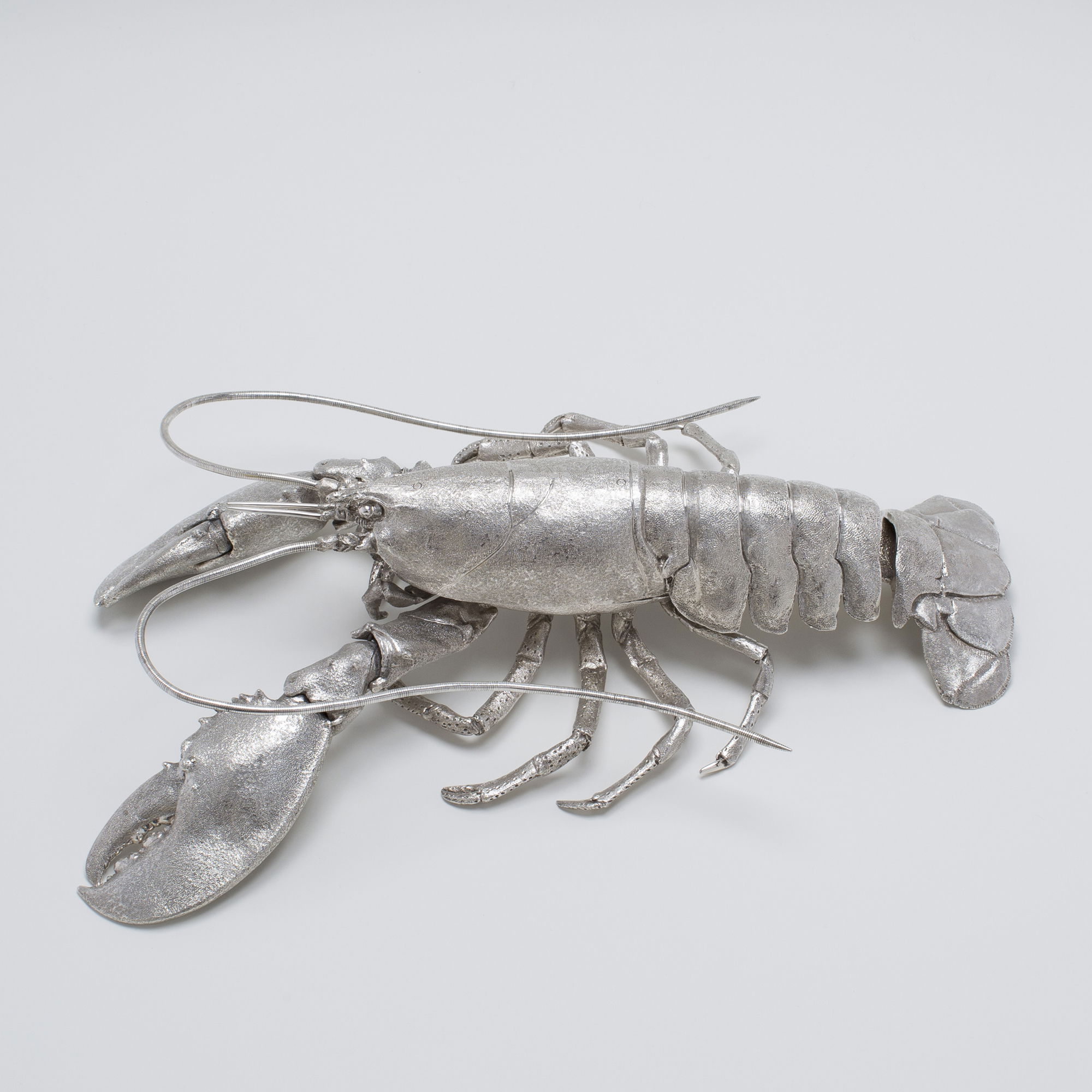 Silver lobster caviar server