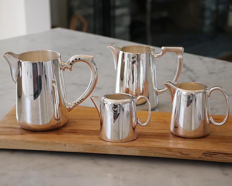 Silver plated milk & cream jugs