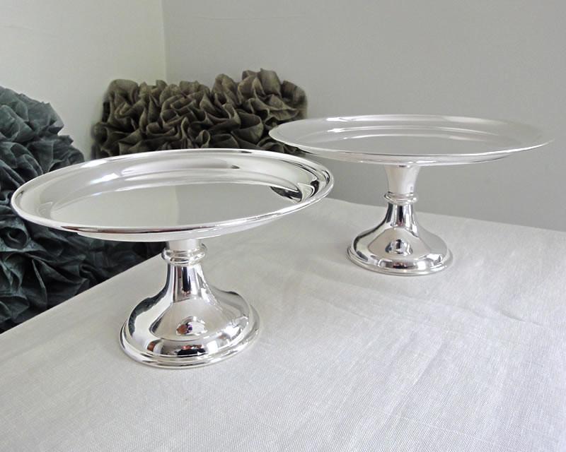 Silver-plated cake stands