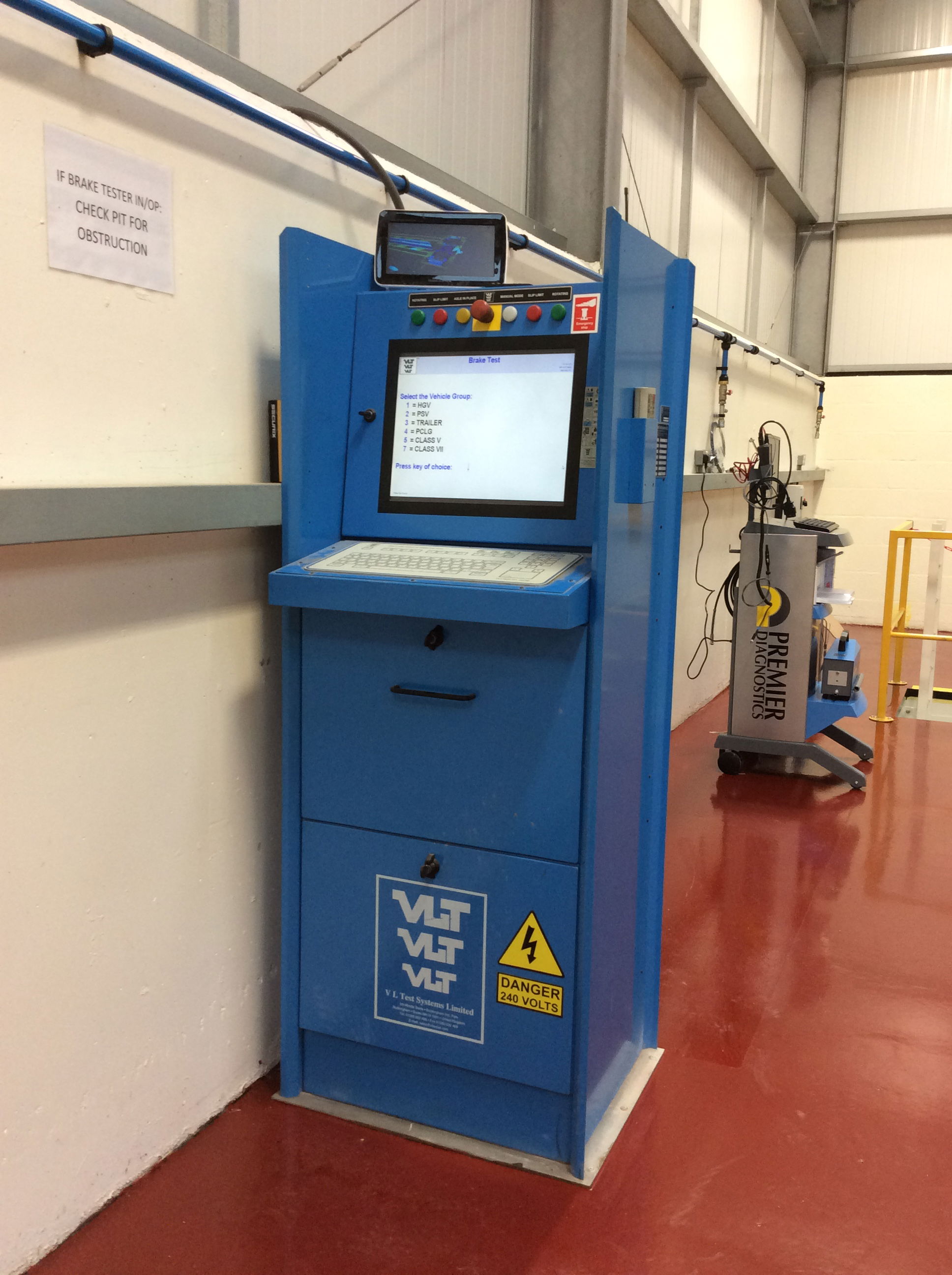 Large VLT cabinet, with keyboard, printer, DVSA database etc.