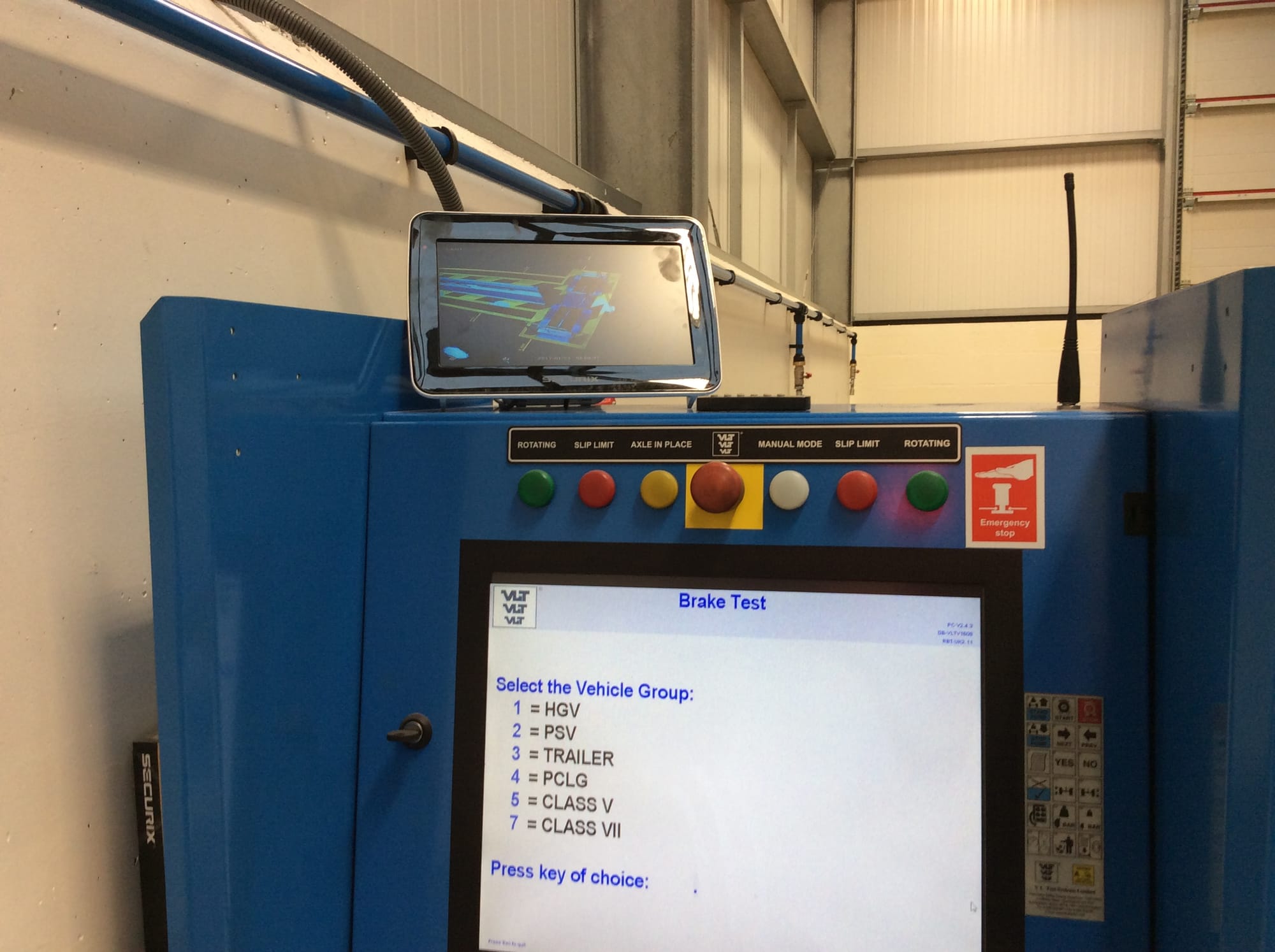 Installed VLT control console, simple to read.
